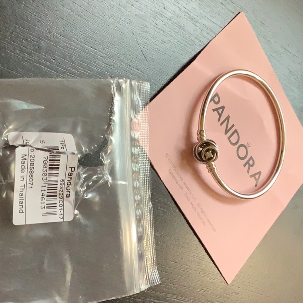 Pandora Silver Twist Knot Bangle Bracelet - Picture 9 of 9